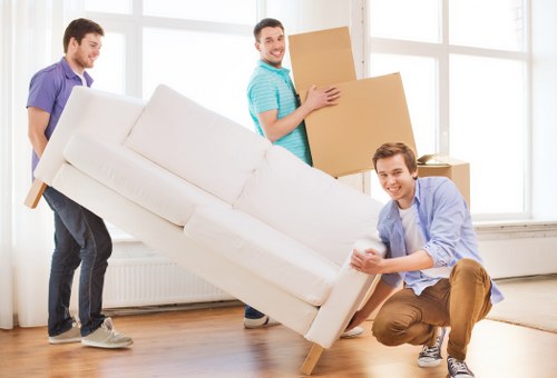 Removal van and moving boxes for a house move in Denmarkhill