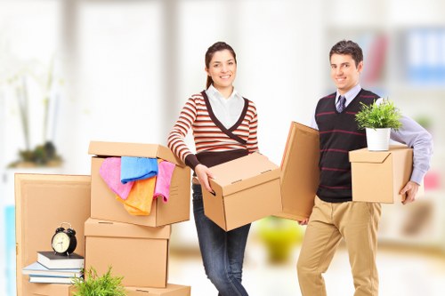 Furniture and boxes prepared for man with van removal