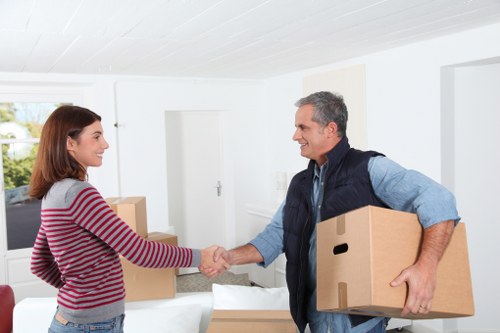 Removal van loaded with household items for transport