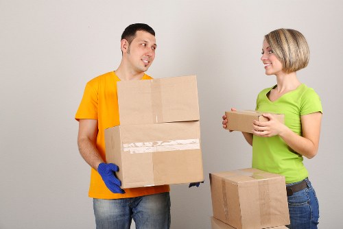 Furniture and boxes being loaded for a South London house move
